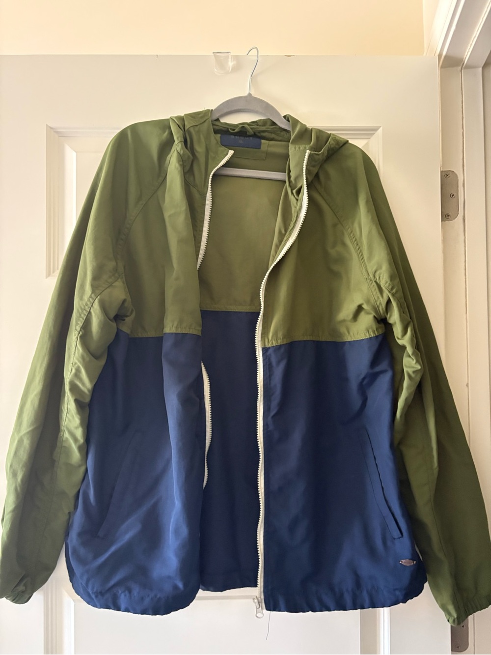 Scout Olive Green & Navy Blue Hooded Windbreaker